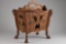 Beautiful antique carved claw foot Magazine Stand, circa 1920s, extremely fine quality, measures 13