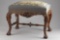 Fine quality antique floral carved Ottoman, circa 1920s, fine craftsmanship and needlepoint cushion