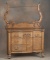 Beautiful American antique, quarter sawn oak, Serpentine Washstand, with claw foot base, circa 1900,