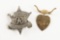 This lot will consist of two Items to include: (1) An early 6-point ball Star Badge marked 