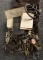 This lot consists the following Items. An actual authentic set of Jailer's Keys. A vintage Canvas Ba