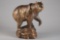 Large molded chalk Bear Statue, measures 18