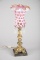 Beautiful custom made Table Lamp, shade is possibly Fenton, designed by the Lamp Lighter, Lorena, Te
