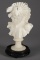 Intricately carved Marble Bust of Victorian Lady. Beautiful detail on carved wooden base. Measures 1