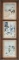 Antique frame with set of three Prints, marked by artist 