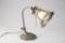 Fine antique, Arts & Crafts, slag glass and bronze Table Lamp with heavy weighted base, circa 1920s,