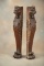 Massive pair of antique oak, lion head Columns in original finish and condition, measuring 44