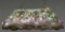 Beautiful leaded and stained glass hanging Billiard Light Fixture, measures 32