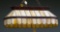 Leaded and stained glass Billiard Hanging Light Fixture, very good condition, measures 35