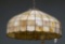 Leaded and stained glass domed Hanging Fixture, overall good condition, measures 21 1/2