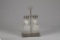 A vintage, fine quality silver and glass Tantalus (portable Bar) marked on base 