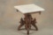 Unique small Victorian Table, circa 1890s, with revolving marble top, measures 19