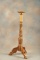 Carved wooden Fern Stand with carved center column and claw feet, measures 52