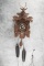 German two-weight Cuckoo Clock with stag head crest. Clock measures 16