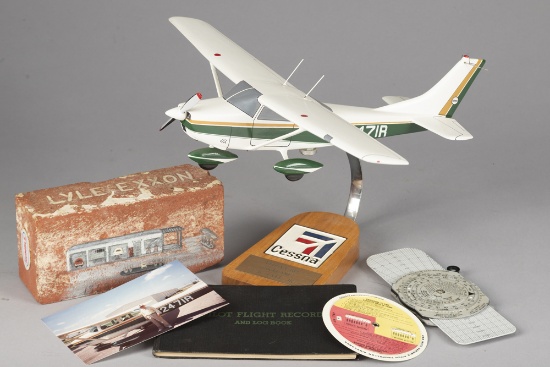 This lot consists of the following six (6) Items: (1) A Cessna Model Airplane, plaque on front marke