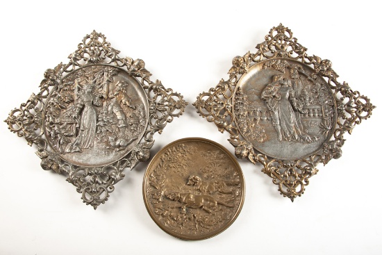 Collection of three Victorian Era Flue Covers, to include: A matching pair of ornate cast iron cover