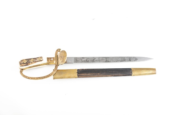 Amazing National Socialist Era Forestry Cutlass. Made by F.W. Hoeller. Excellent overall with etched