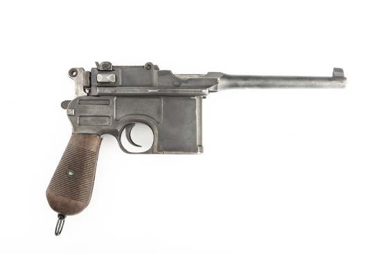 Mauser Broomhandle, standard War Time Commercial, 5 1/2" barrel, 7.63 Mauser caliber, SN 411556. Str