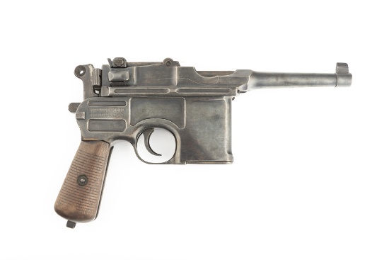 Mauser Broomhandle, late post-war bolo, 3.9" barrel, 7.63 Mauser caliber, SN 542206, dark pitted bor