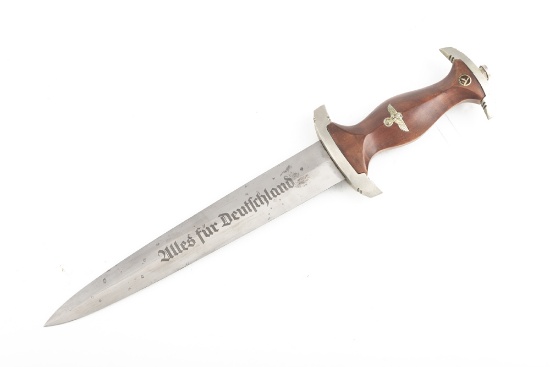Original National Socialist Motor Corps (NSKK) Dagger. Blade is etched with the slogan â€œAlles fur