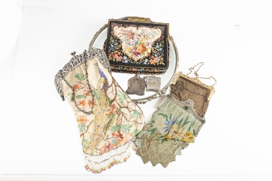 This Lot consists of the  following seven (7) Items to include: Two unique small Flapper Coin Purses