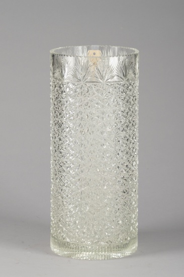 Unique Cut Glass Umbrella Stand, excellent condition, measures 19 1/2" T x 8 1/2" dia. The Late C.W.