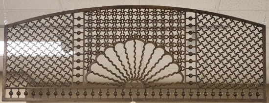 Antique and very ornate oak stick and ball Fret Work, circa 1890s, measures 69 1/4" L x 46 1/4" T, i