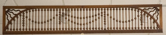 Antique oak stick and ball Fret Work, circa 1890s, measures 66" L x 12" T, in original finish. The L