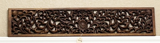 Antique oak stick and ball Fret Work, circa 1890s, in original finish, measures 91 1/2" L x 12" T. T
