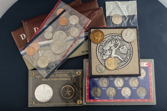 This lot consists of the following collection of Coins and Tokens. (1) Three sets of 1984 uncirculat