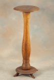 Antique oak Pedestal on footed base, circa 1900-1920s, in original finish, measures 37