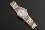 Ladies stainless and 18kt yellow gold omega constellation watch with .26ctw diamond. Showing Replace