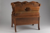 Ornate walnut carved Magazine Stand with full width drawer, excellent original finish and condition,