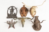 This lot consists of six Items, all steer head related to include: (1) Bronze Steer Head with 11