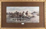 Framed Western Print by San Antonio, Texas Artist Donald M. Yena, titled 
