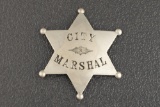 Vintage Silver Six-Point Ball Star Badge, marked 