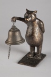 Small Bronze Bear with bell, measures 10 1/2