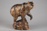 Large molded chalk Bear Statue, measures 18