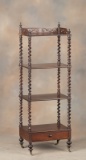 Antique Rosewood Victorian Canterbury (Music Stand), with single drawer footed base, has four shelve