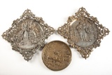 Collection of three Victorian Era Flue Covers, to include: A matching pair of ornate cast iron cover