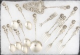 Beautiful partial set of Rose Hildesheimer Pattern Flatware, marked 