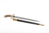 Large Imperial Hunting Cutlass (â€œHirschfangerâ€). Made by W.K.C., Solingen, decorative etched bla