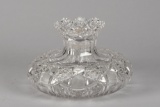 Brilliant Period Cut Glass Mushroom Vase with zipper line cuts and brilliant workmanship, measures 7