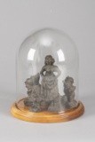 Unique terra cotta 8 piece Set of Snow White and the Seven Dwarfs Figurines. Snow White measures 6 1