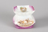 Very unusual, vintage porcelain Cowboy Spittoon, 6 1/4