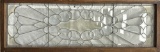 Beautiful antique beveled, leaded glass Transom Window, circa 1890s, with etched center, frame measu