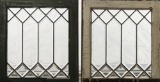 A pair of antique leaded and beveled glass Windows in very good condition, frames 21 1/2