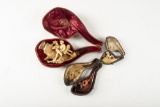 Collection of three (3) vintage Meerschaum & Meerschaum type figural Pipes. (1) The large pipe has a