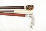 Group of three (3) Figural Canes. (1) A 35 1/2