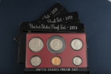 Group of three (3) uncirculated cased 1979 U.S. Proof Sets, totaling 18 coins. Each set contains 6 C